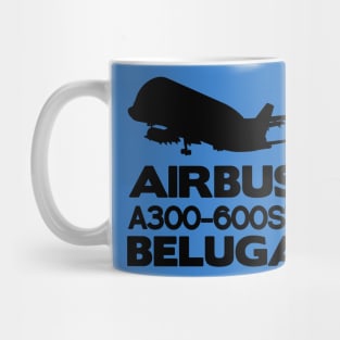 Airbus A300-600ST Beluga Silhouette Print (Black) Mug